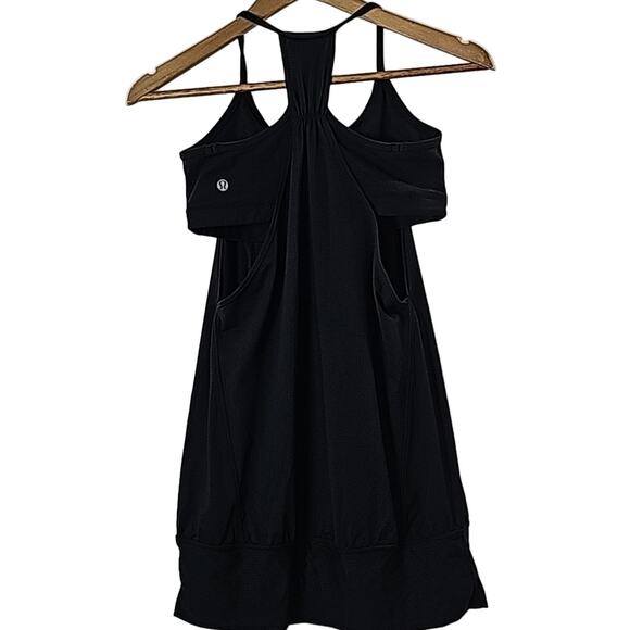 Lululemon Womens Sz 6 No Limits Tank Top Black Active Wear Built in Bra - Picture 2 of 8